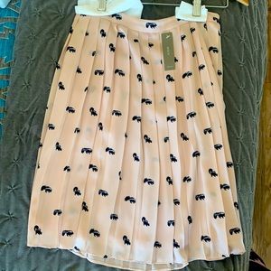 JCrew pink silk Skunk skirt